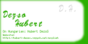 dezso hubert business card